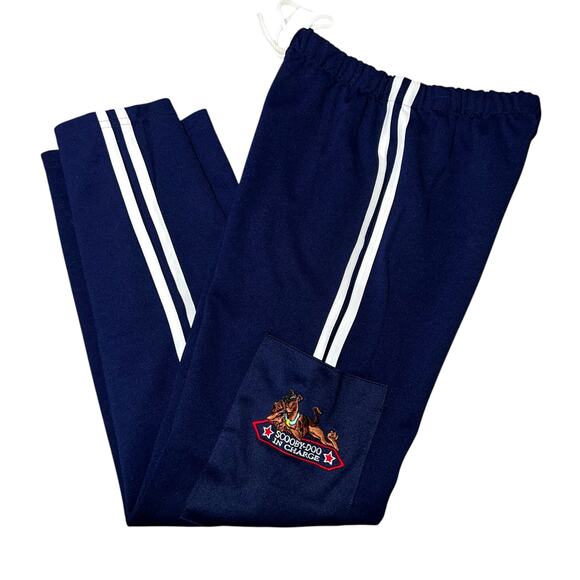 Vintage 90s Cartoon Network Scooby Doo Blue and white Track Cargo Pants Kids - Picture 1 of 6